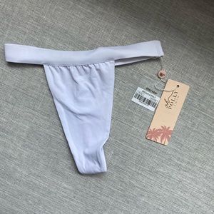 White high cut cheeky bikini bottom